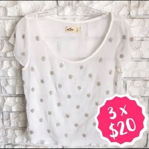 (3x$20) 🌸Hollister Sheer White Blouse - Size S🌸